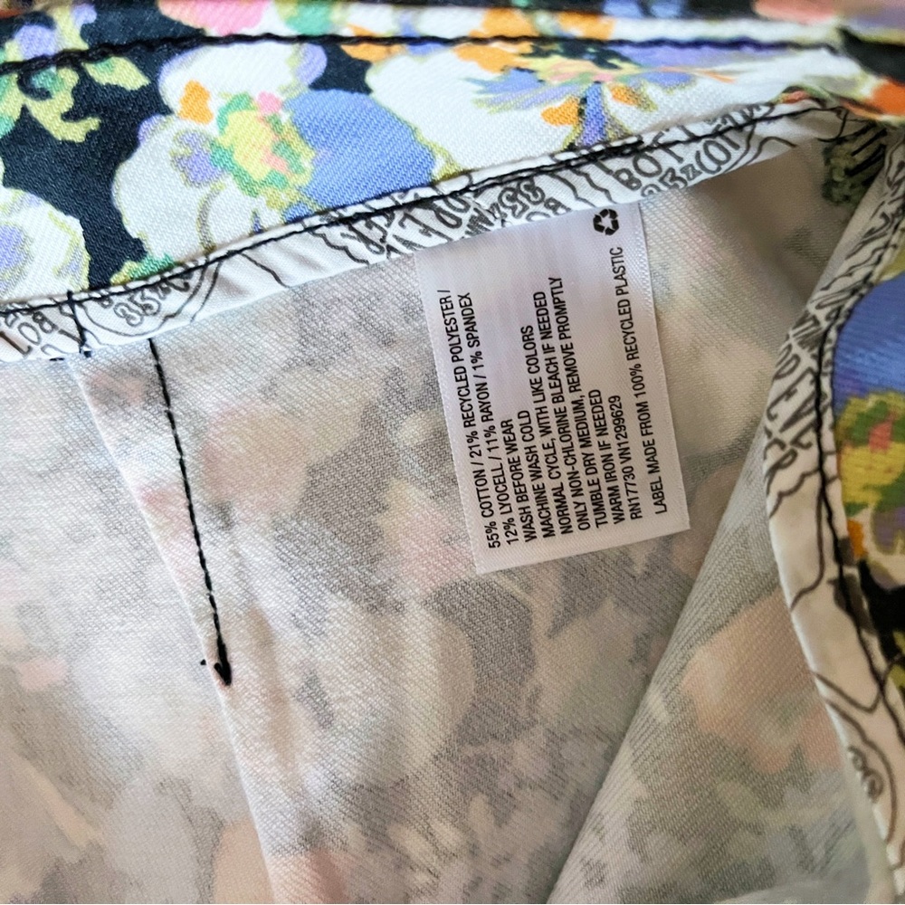 Wild Fable Floral Notch Front Seamed Mini Skirt Denim Jean Target Women 14 NEW - Picture 7 of 8